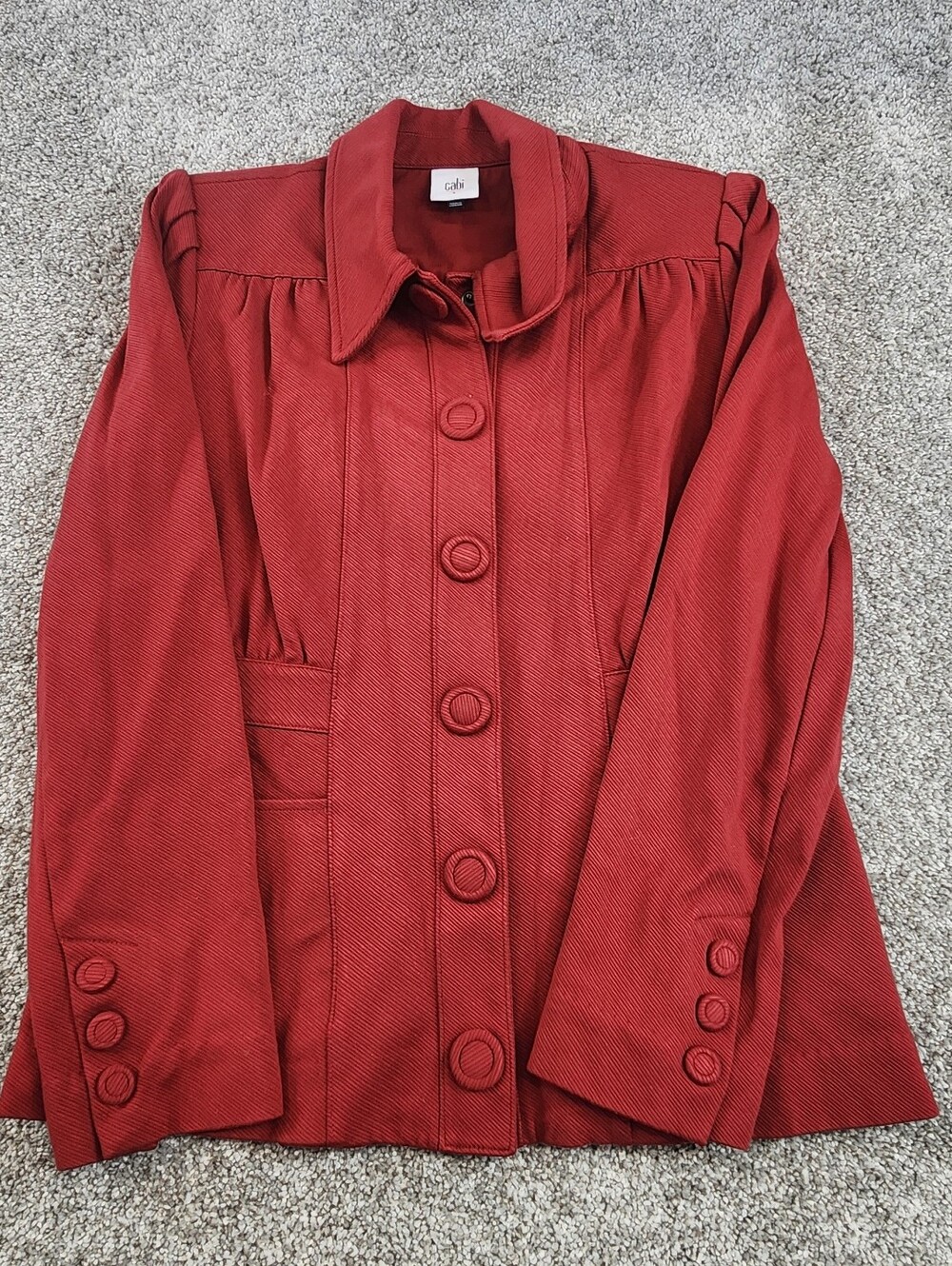 CAbi Spencer Snap Button Jacket Blazer Size Small Moulin Rouge Red #3906